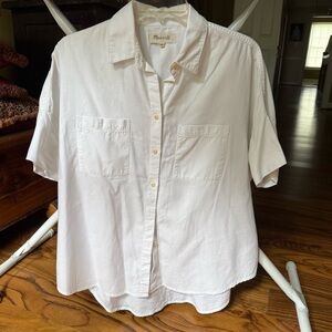 Madewell White Cotton Courier Shirt Sz M